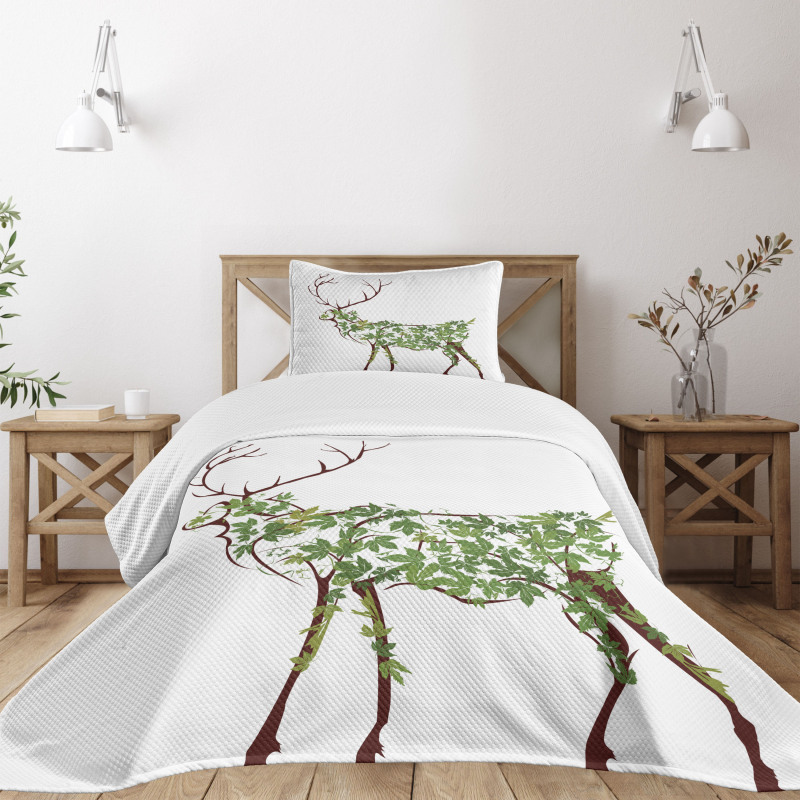 Garden Deer Celebration Bedspread Set