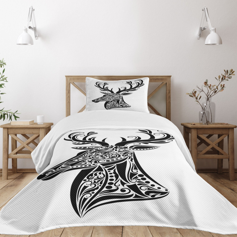 Deer Animal Tattoo Bedspread Set