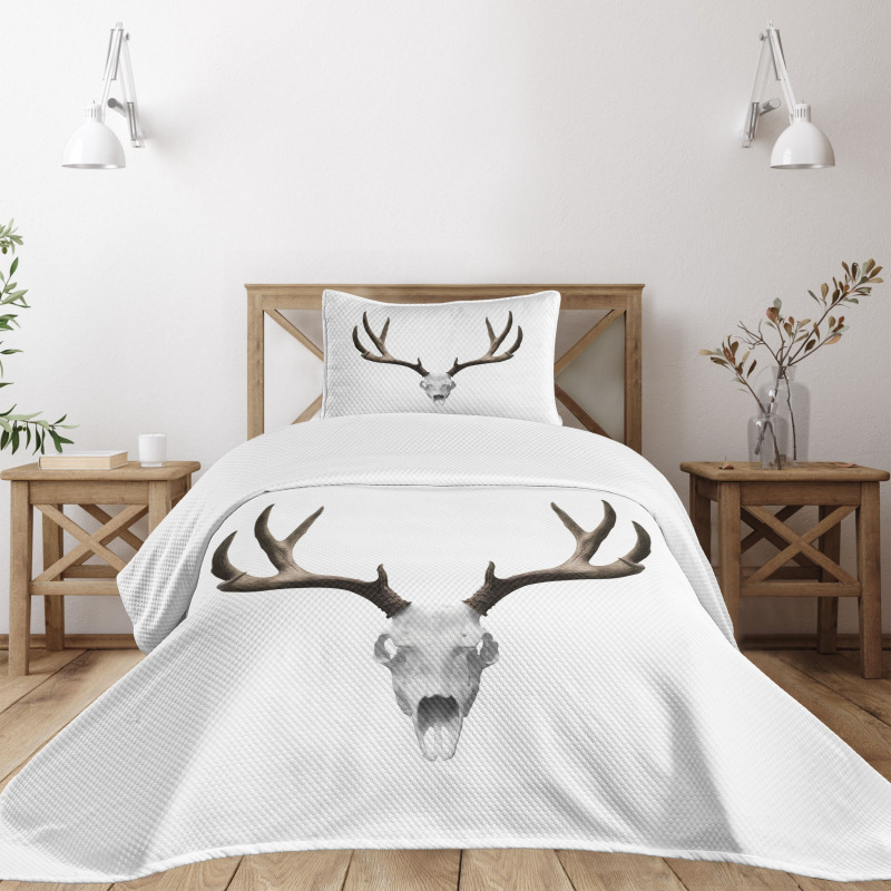 Deer Skull Skeleton Bedspread Set