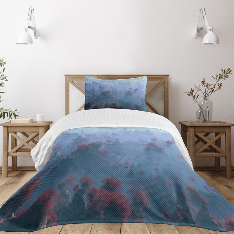 Autumn Trees in Mist Bedspread Set