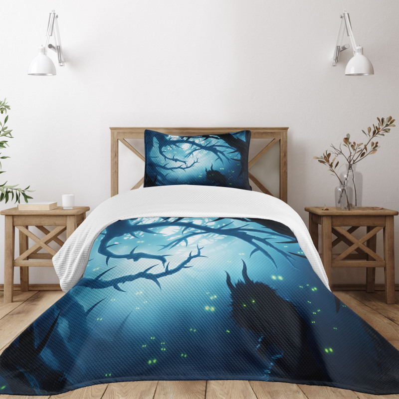 Night Forest Halloween Bedspread Set