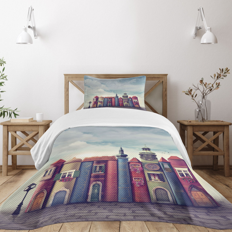 City of Old Books Birds Bedspread Set