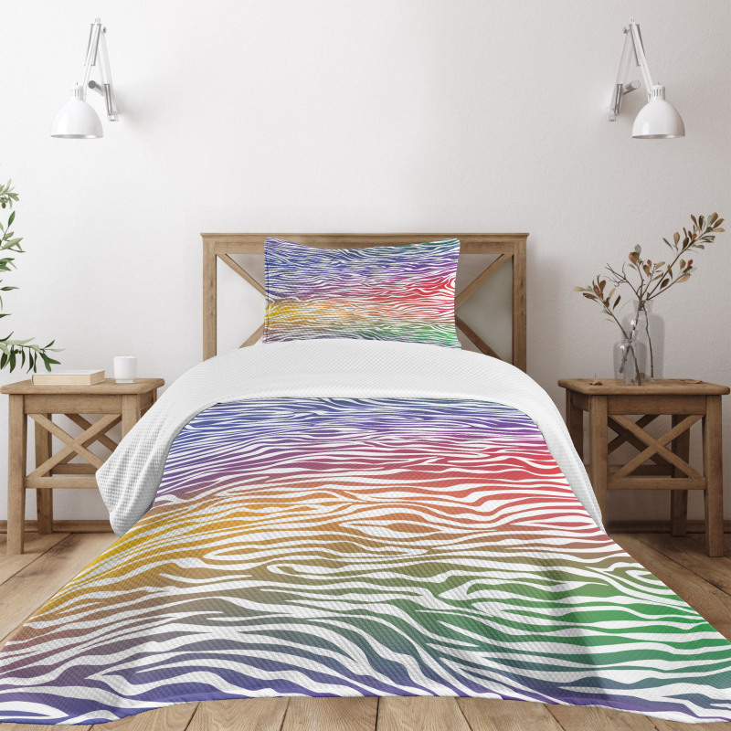 Abstract Zebra Skin Bedspread Set