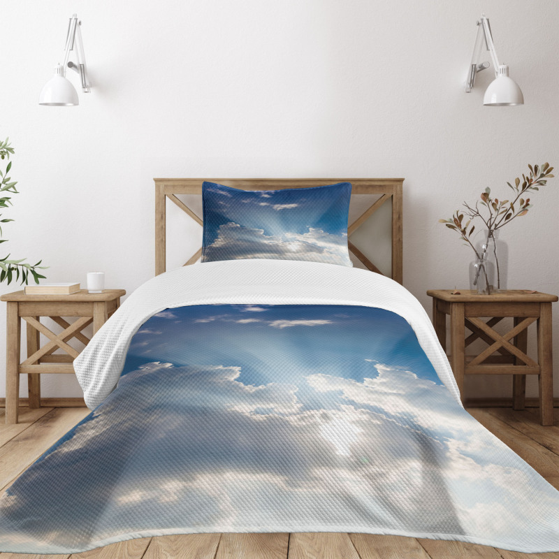 Clouds Sunny Day Sky Bedspread Set