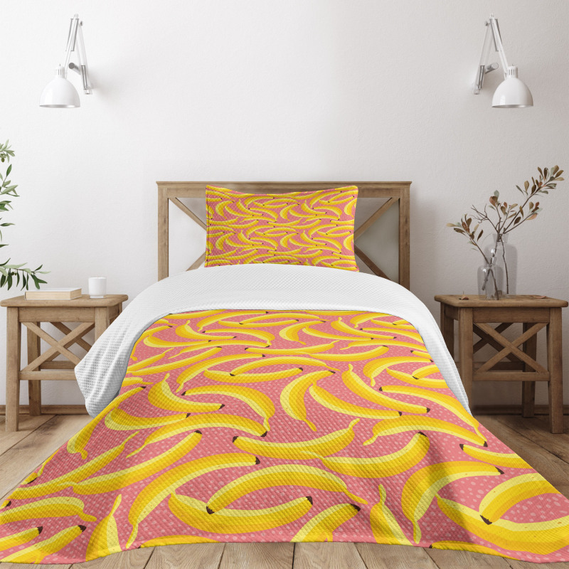 Exotic Fruits and Polka Dots Bedspread Set