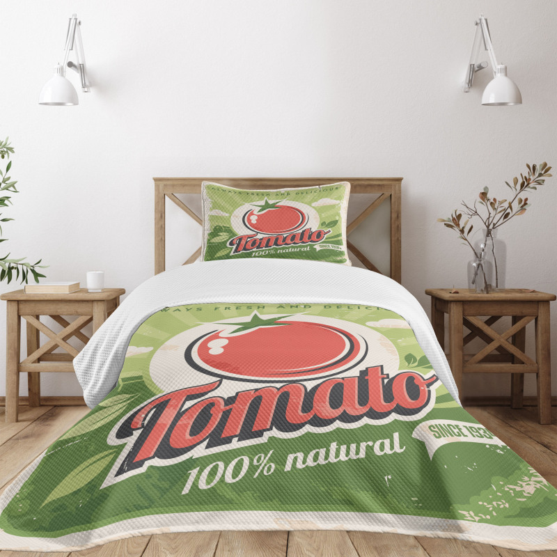 Vintage Tomato Poster Bedspread Set