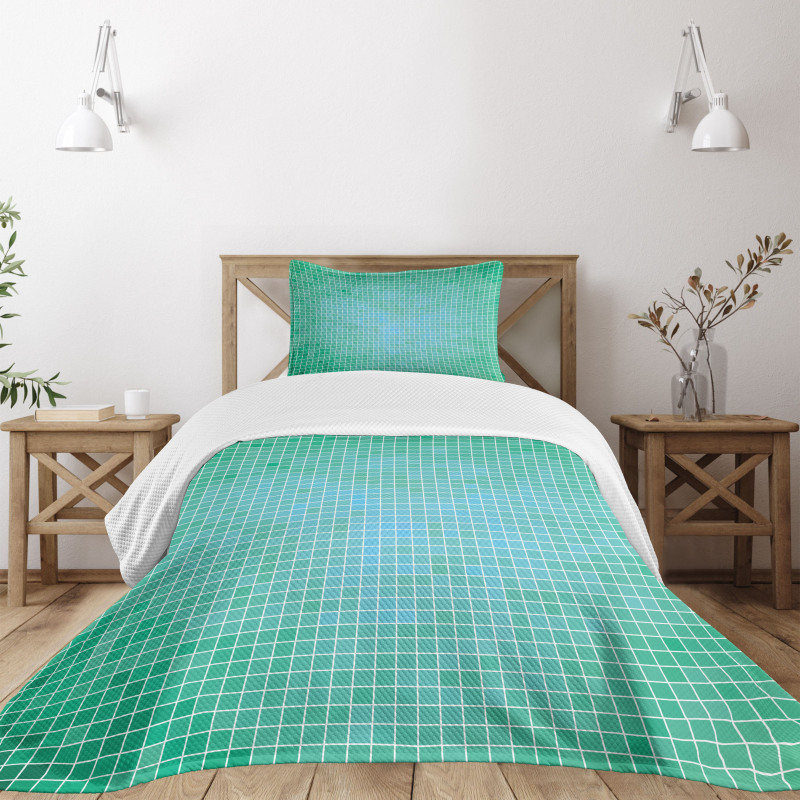 Pixel Mosaic Love Pattern Bedspread Set
