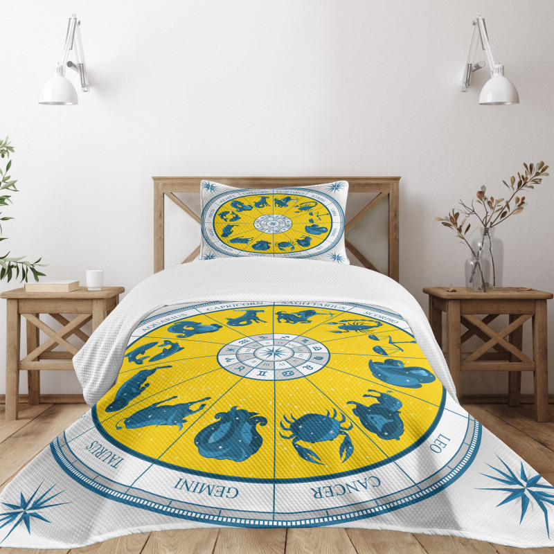 Zodiac Natal Chart Bedspread Set