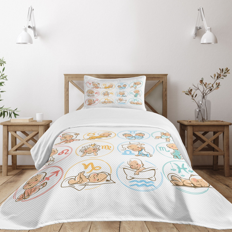 Zodiac Signs Design Bedspread Set