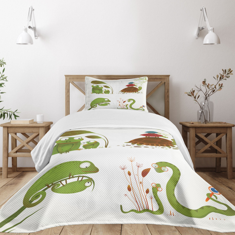 Snake Frog Ninja Reptile Bedspread Set