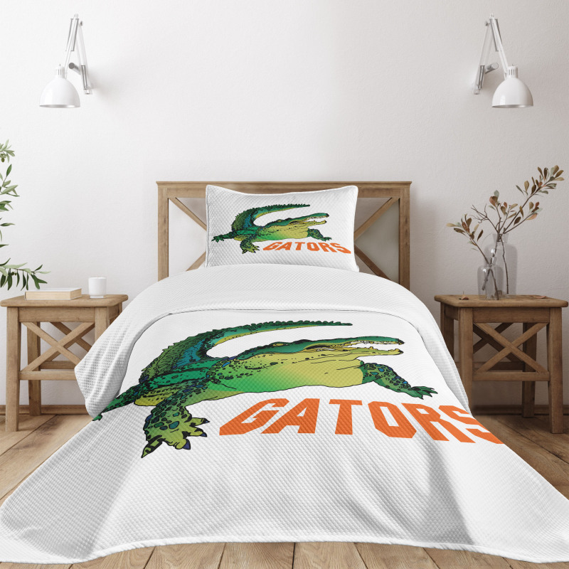Wild Alligator Crocodile Bedspread Set