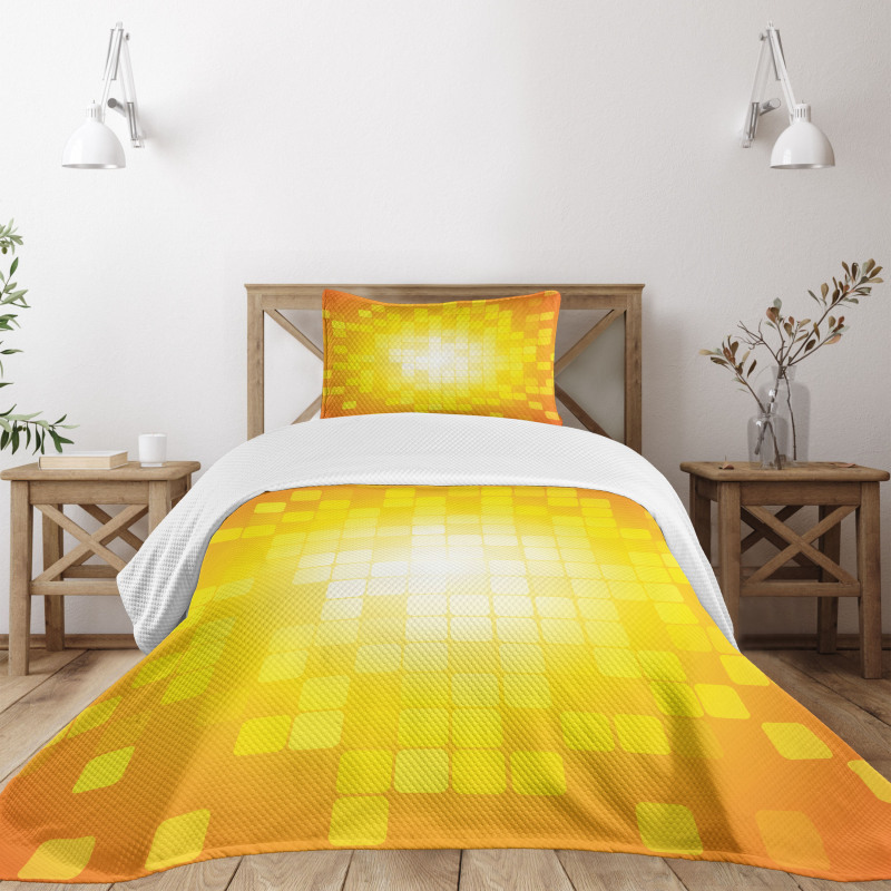 Retro Pixel Art Squares Bedspread Set