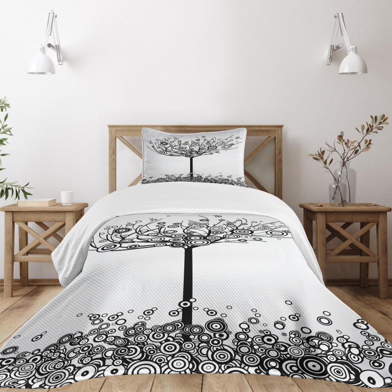 Circular Leaves Bedspread Set