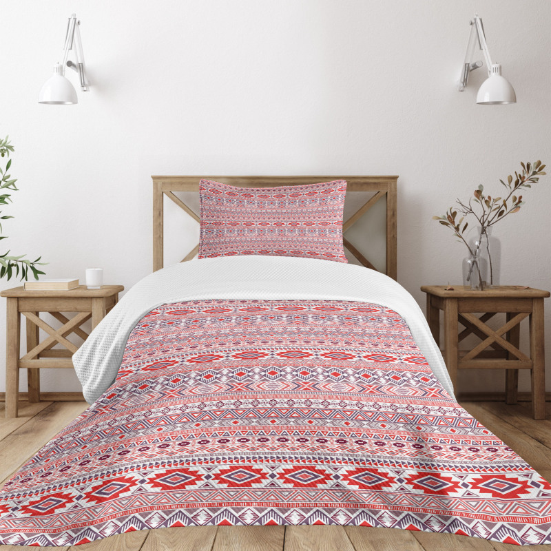 Repetitive Abstract Ethnic Bedspread Set