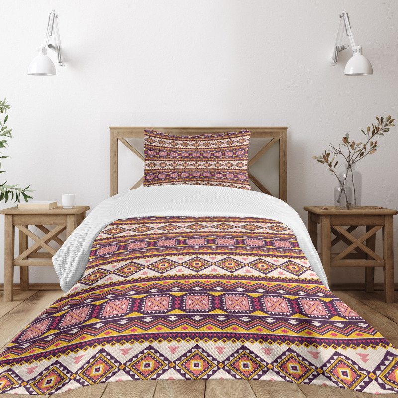 Triangles Vibrant Tone Art Bedspread Set