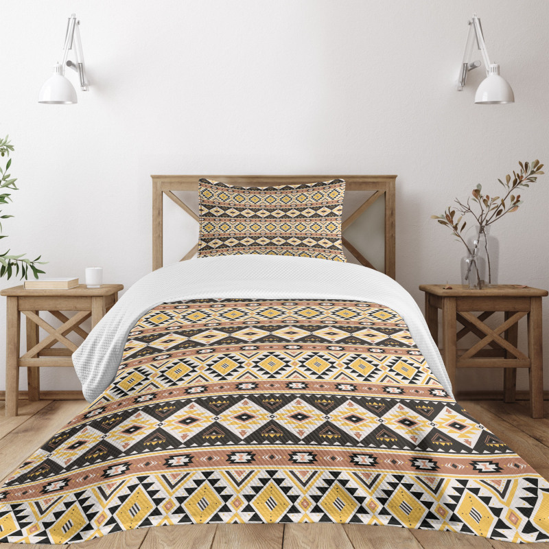 Mexican Lines and Triangles Bedspread Set