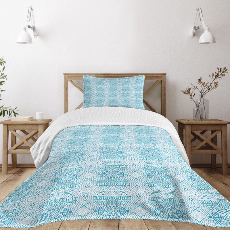 Monotone Bohemian Composition Bedspread Set