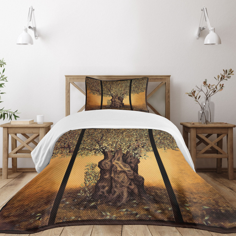 Greece Olive Trees Bedspread Set