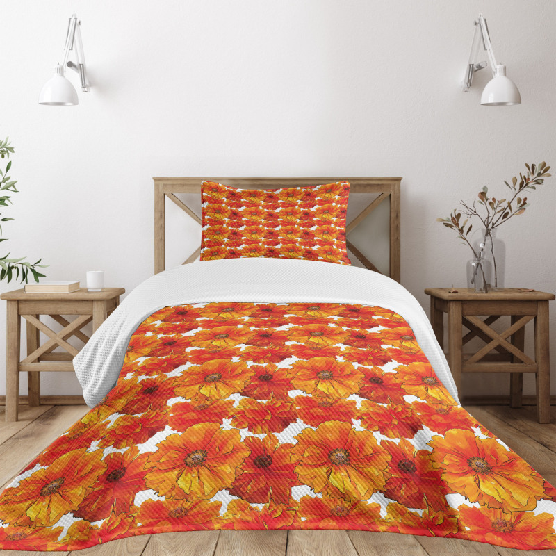 Antique Bohemian Poppies Bedspread Set