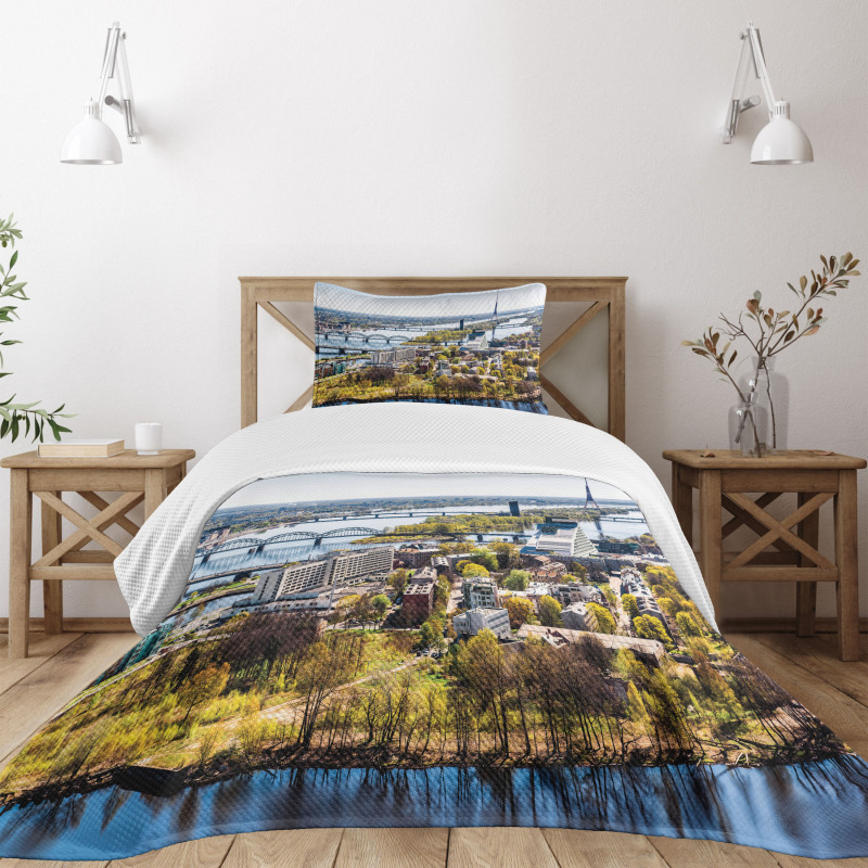 View of Old Riga City Bedspread Set