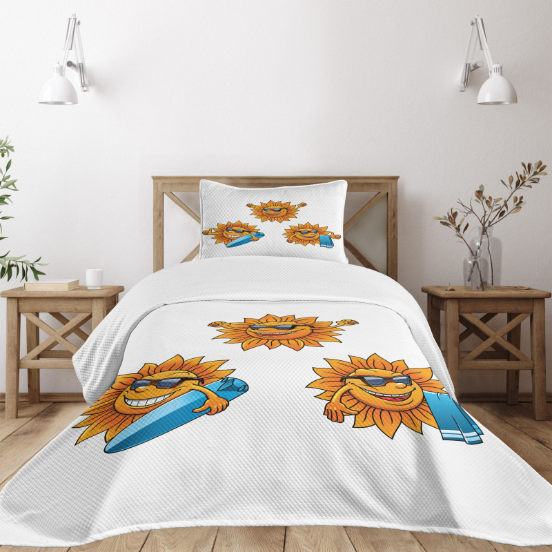 Hippie Surfboards Sun Bedspread Set