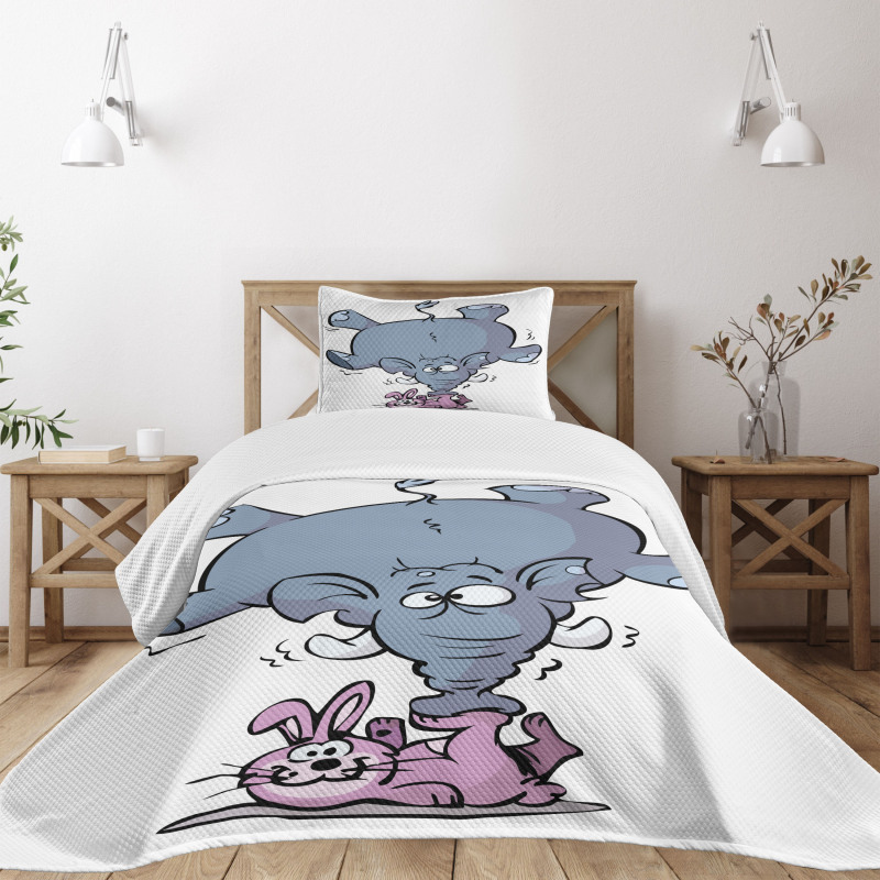 Rabbit Mascot Animal Bedspread Set