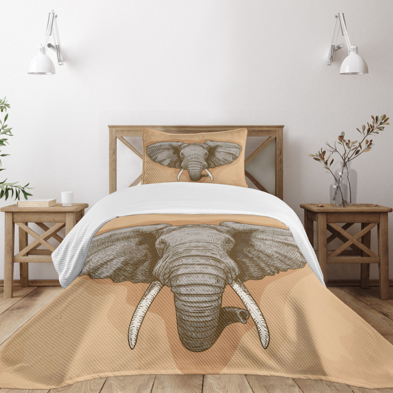 Wild Retro Elephants Bedspread Set