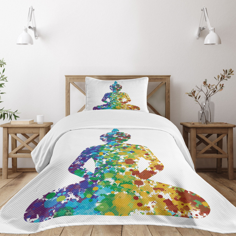 Meditating Silhouette Bedspread Set