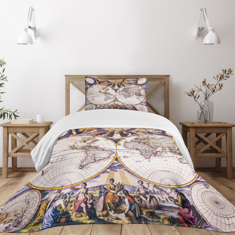 Sun Sky Birds Clouds Bedspread Set