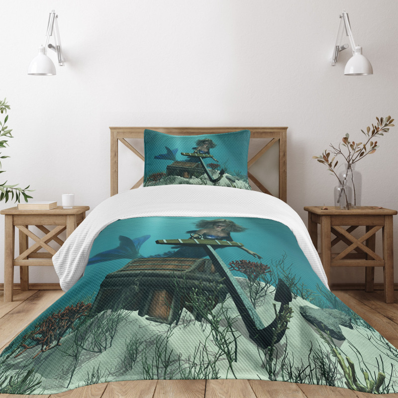 Ocean Mythical Pirate Bedspread Set