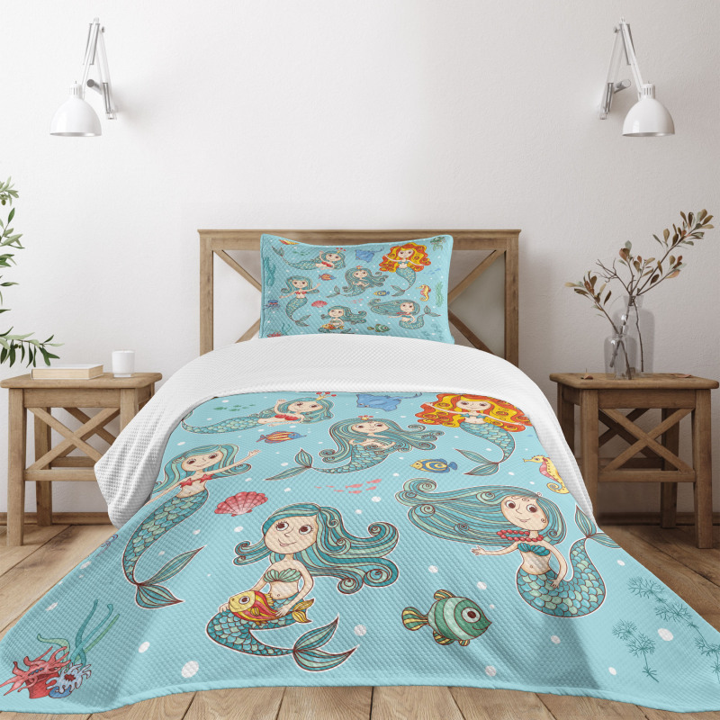 Marine Creatures Art Bedspread Set
