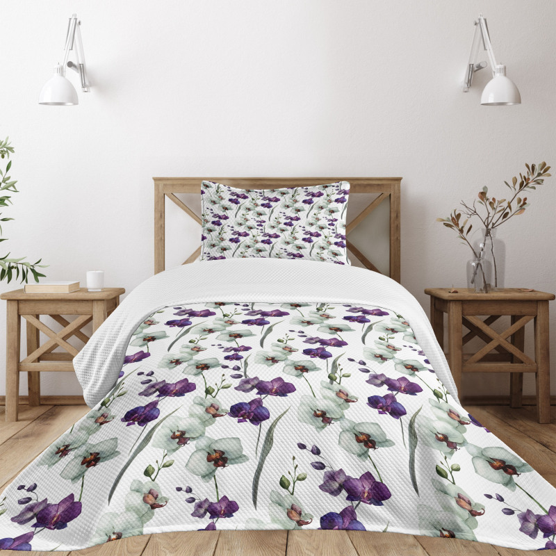 Wild Orchid Bloom Bedspread Set