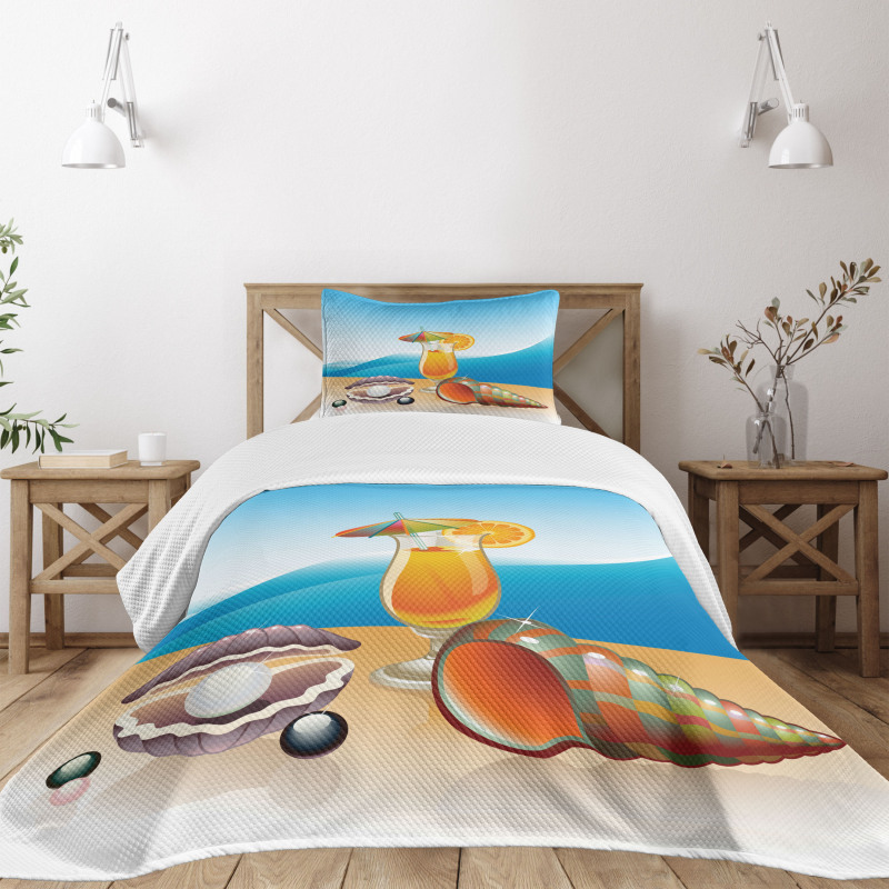 Seascape Summer Beach Bedspread Set