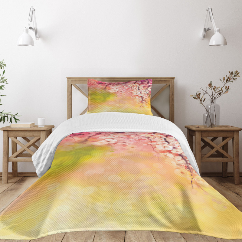 Sakura Floral Beauty Bedspread Set