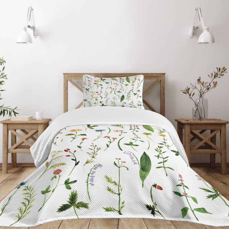 Flowers Weeds Bedspread Set