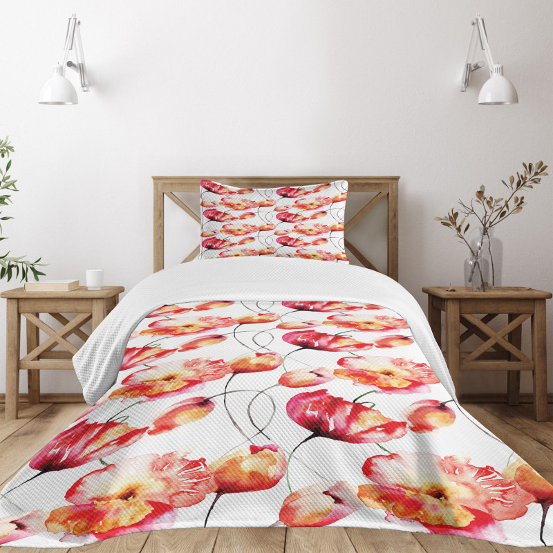 Poppy Tulip Flora Bedspread Set