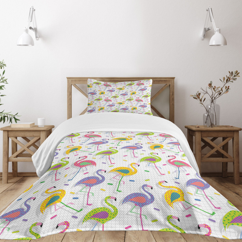 Retro Colorful Pattern Bedspread Set