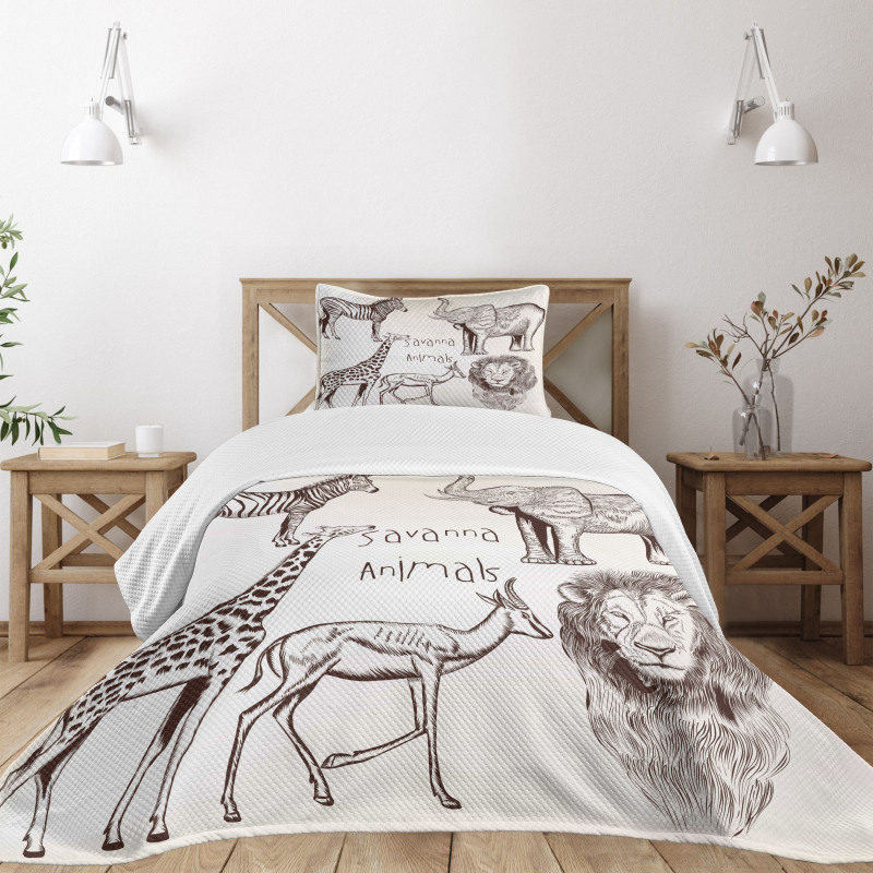 Wild Lion Zebras Bedspread Set