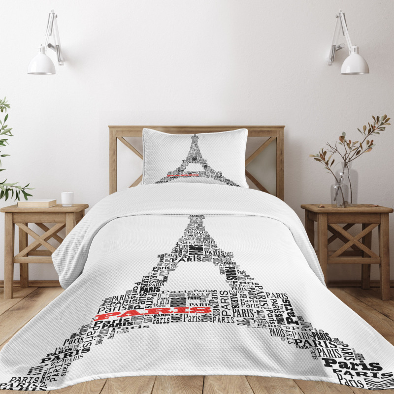 Paris France Tour Bedspread Set
