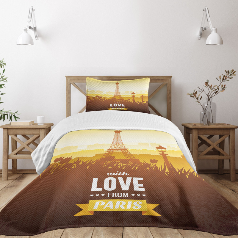 Tulips Romantic Scene Bedspread Set