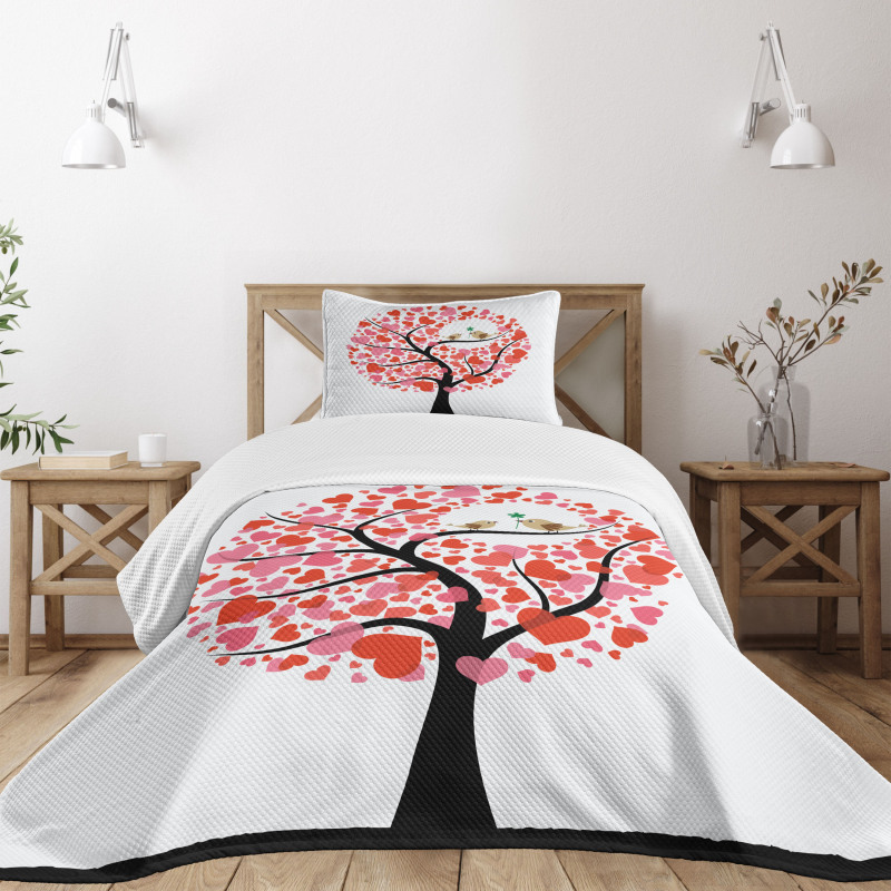 Nature Flirting Birds Bedspread Set