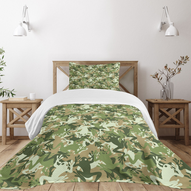 Skull Camouflage Design Bedspread Set