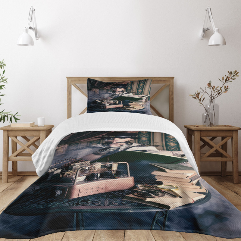 Steampunk Woman Vintage Bedspread Set