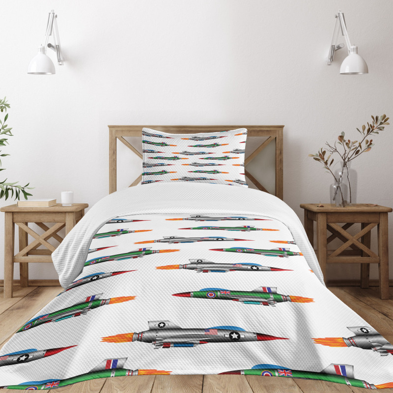 Jets Aviation Design Bedspread Set