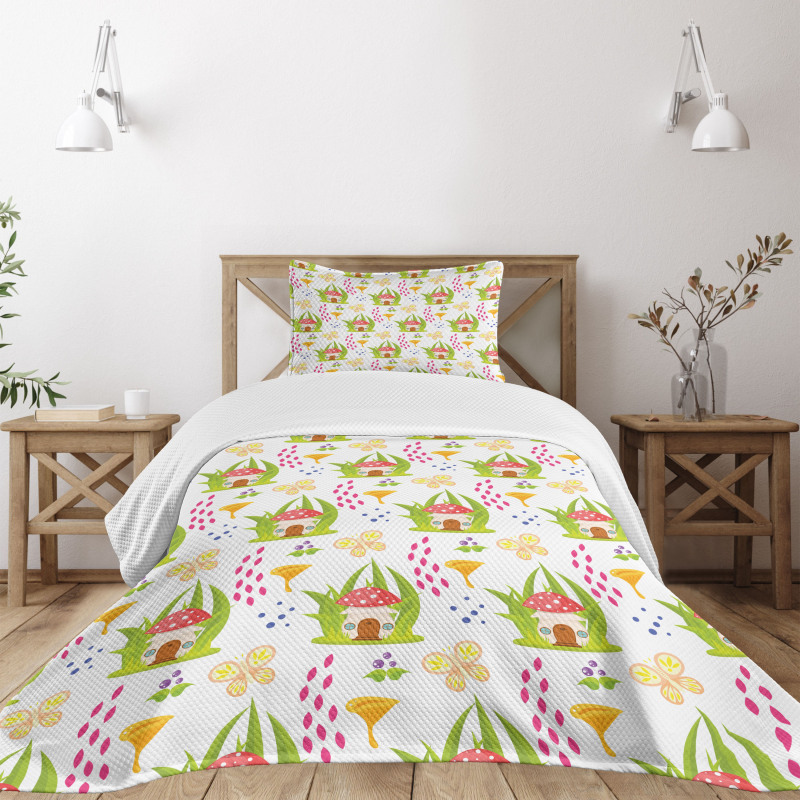 Spring Forest Toadstool Bedspread Set