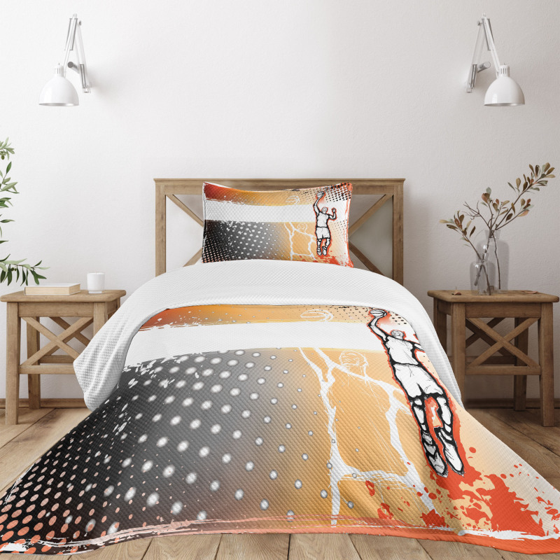 Basketball Doodle Art Bedspread Set