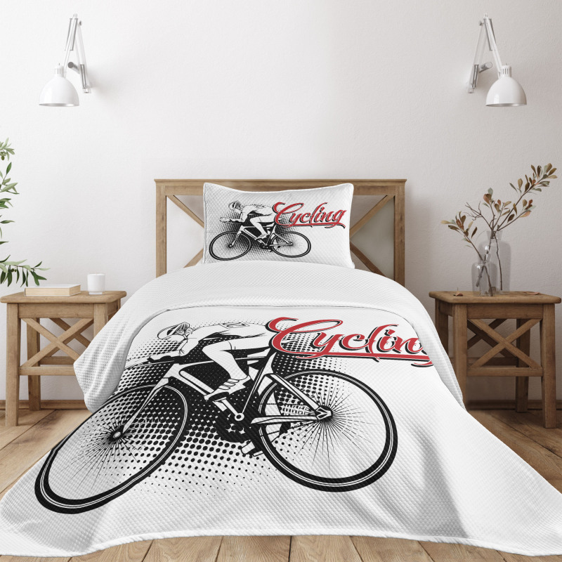 Cycling Man Sport Bike Bedspread Set