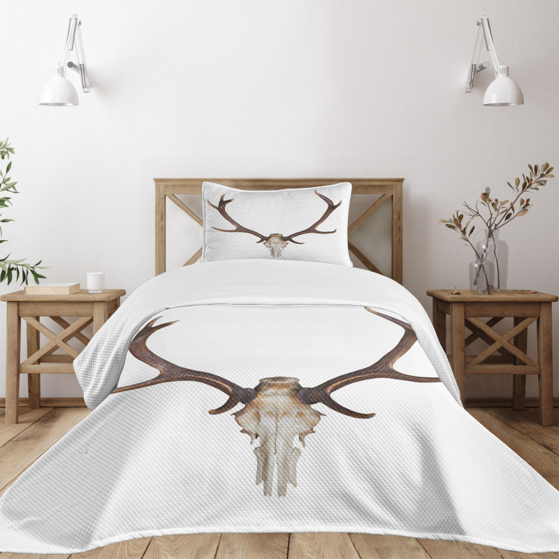 Antlers Skeleton Hunter Bedspread Set