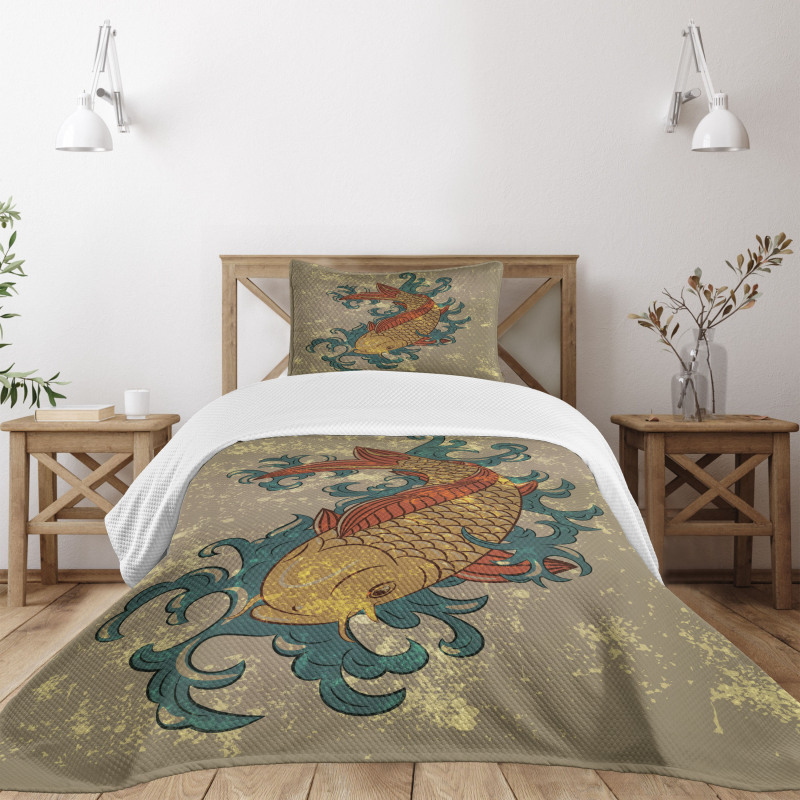 Koi Fish Art Bedspread Set