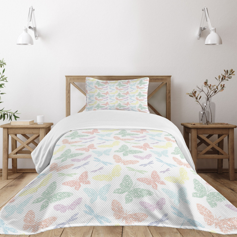 Butterfly Dragonfly Bedspread Set